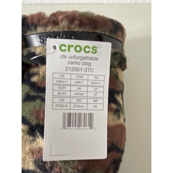Crocs Classic Unfurgettable Camo Clogs Army Green Men\'s‎ Sz 9 Women\'s 11 NEW main image 12